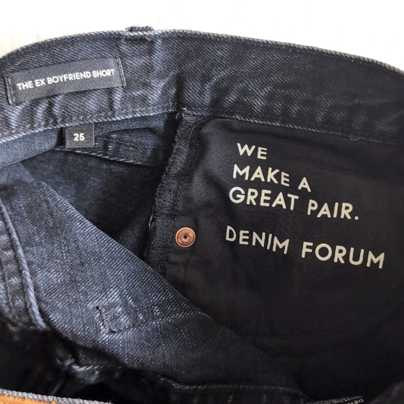 Denim Forum Ex Boyfriend Cut Off Short Washed Black Women's Size 25 - Picture 5 of 9